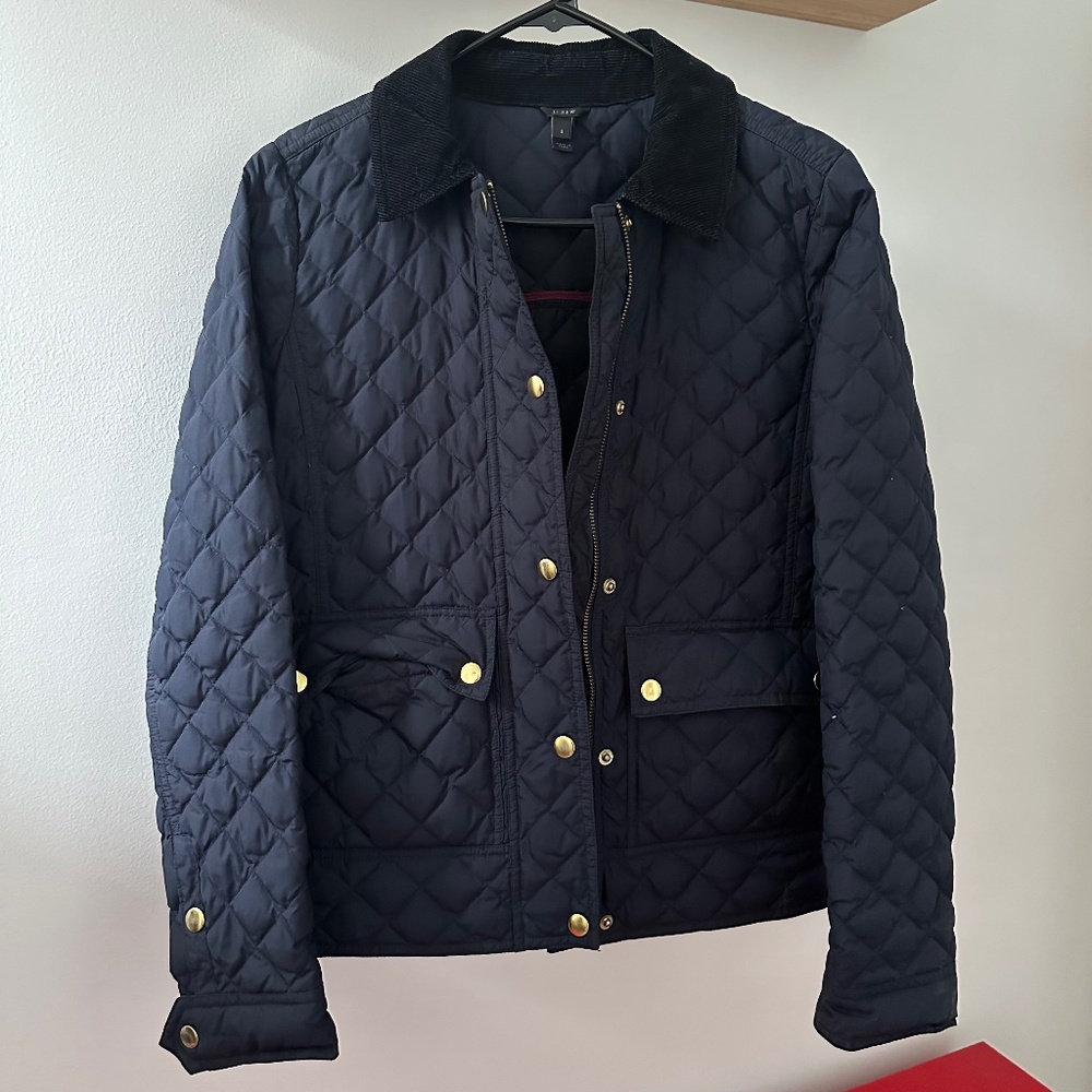 J. Crew Quilted Jacket in Navy Size S